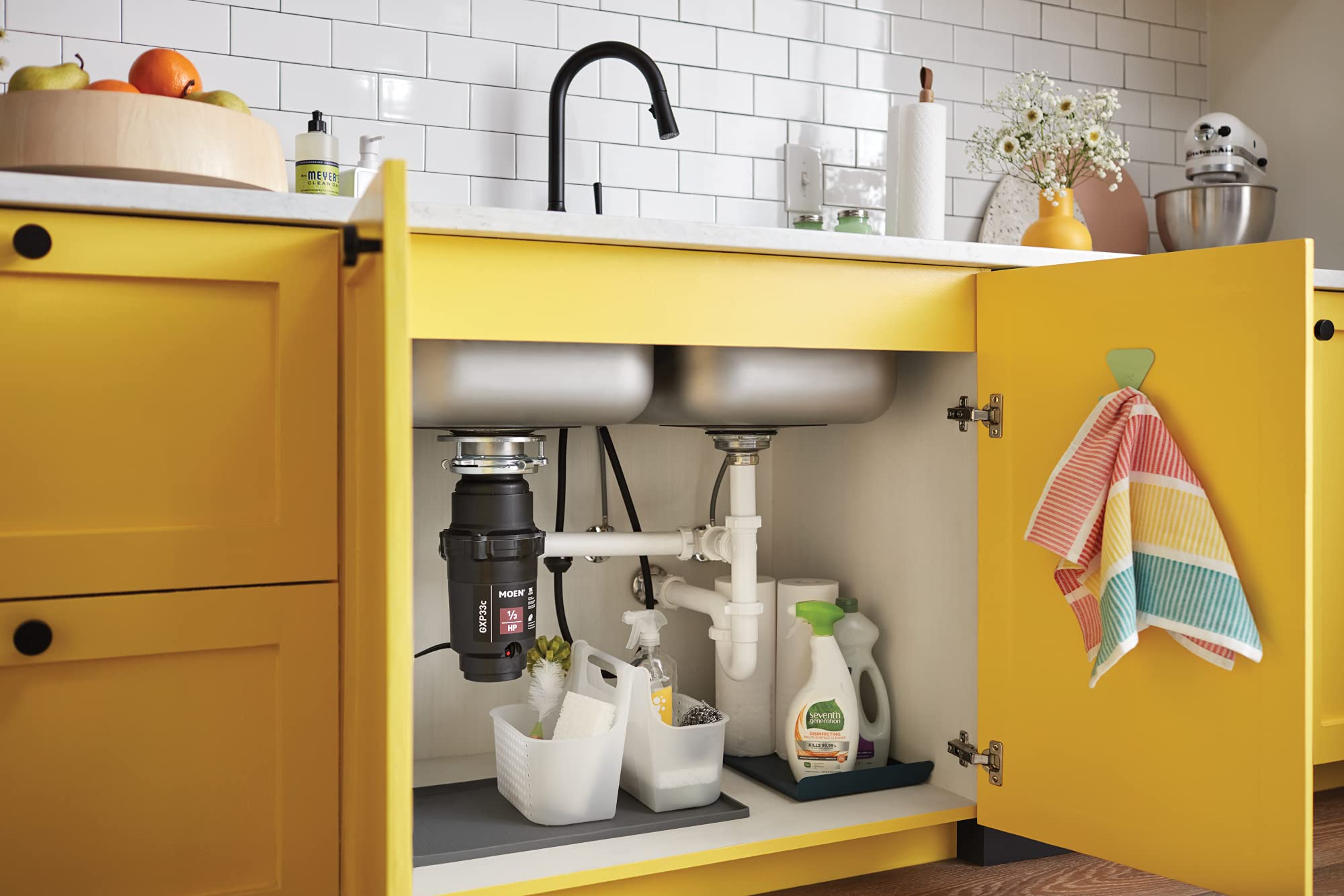 Moen Lite Series PRO Compact Continuous Feed Garbage Disposal for Kitchen Sink with Power Cord, GXP33C