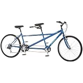 Pacific Dualie Adult Tandem Cruiser Bike, Two-Rider Bicycle for Men and Women, 26-Inch Wheels, 21-Speed, Linear Pull Brakes, Blue