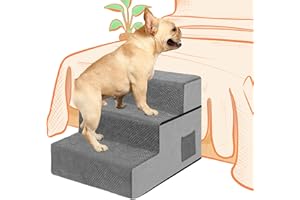 Supet Dog Stairs for Small Medium Large Dogs to Get on Bed, Dog Steps for High Bed Couch Car, Pet Stairs Steps for Doggie Puppy Cat