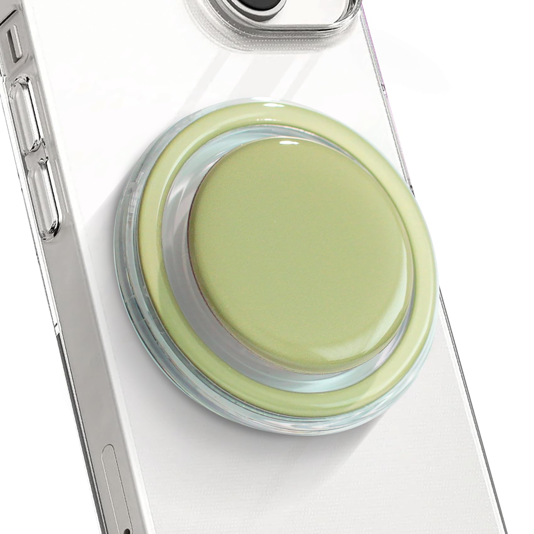 Photo 1 of OnTheGrip Cute Solid Macaron Color Round Shape Collapsible Mobile Phone Grip Stand Holder for Smartphone Tablet Cell Phone Accessory (Ocean Green)