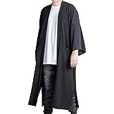 Men's Long Ribbed Kimono Cardigan Oversized Noragi Jacket Man Haori Sweater Yukata Knitted Robe