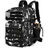 Lovelinks21 25L Tactical Backpack for Men and Women Military Backpack Small Assault Pack Molle Backpack Bug Out Bag Travel Rucksack Daypack (Black Lightning)