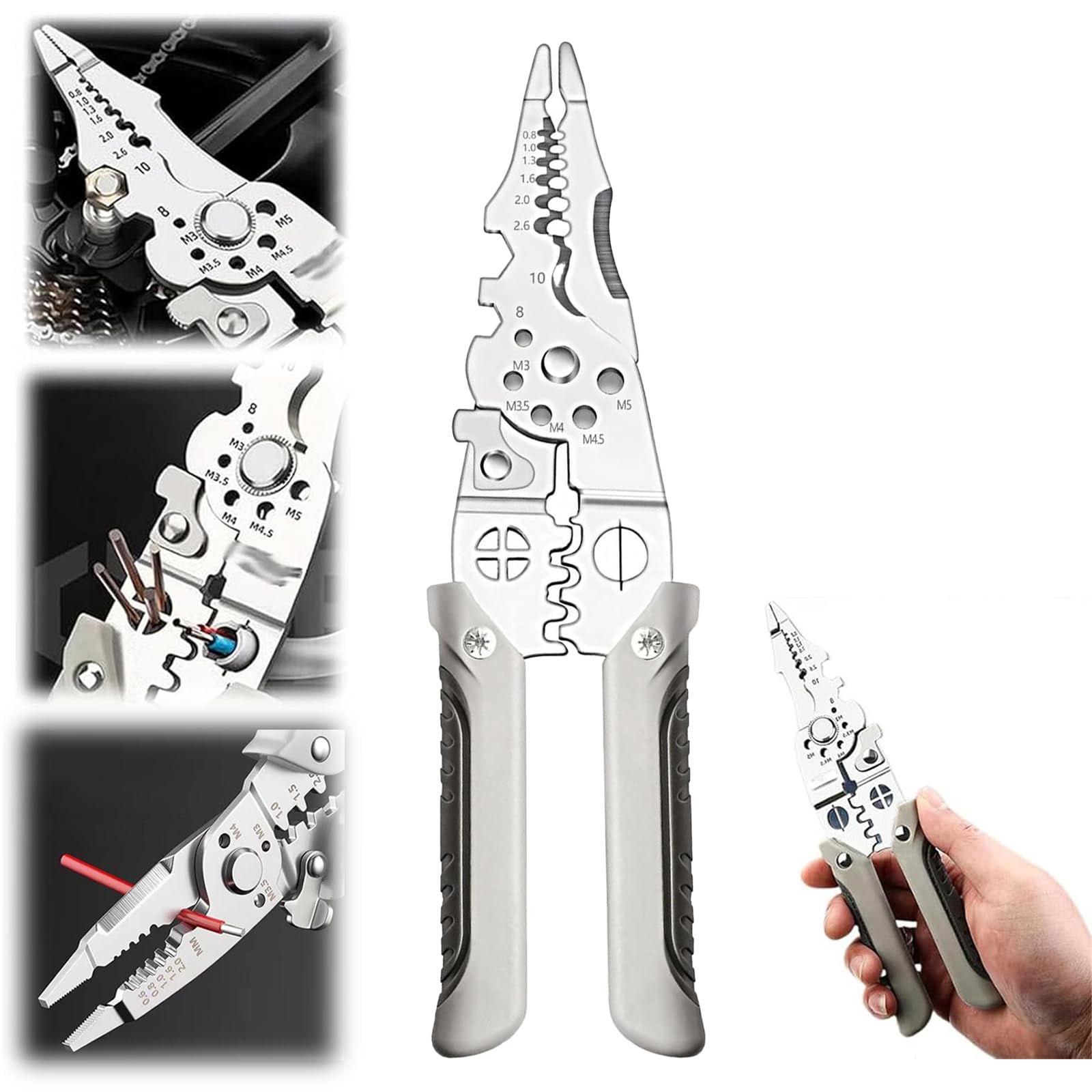 27 in 1 Multifunctional Wire Stripper Crimper Cable Cutter Pliers,Multifunctional Wire Stripper Pliers,Electrical Wire Stripper Electricians Pliers,Electrical Wire Cutters Cable Stripping Tool (1/Set)