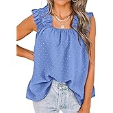 PRETTYGARDEN Boho Floral Tank Tops for Women, Shirred Straps Pleated Summer Casual Sleeveless Shirts Tops Beach Blouses