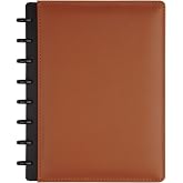 TUL Custom Note-Taking System Discbound Notebook, Junior Size, Leather Cover, Brown