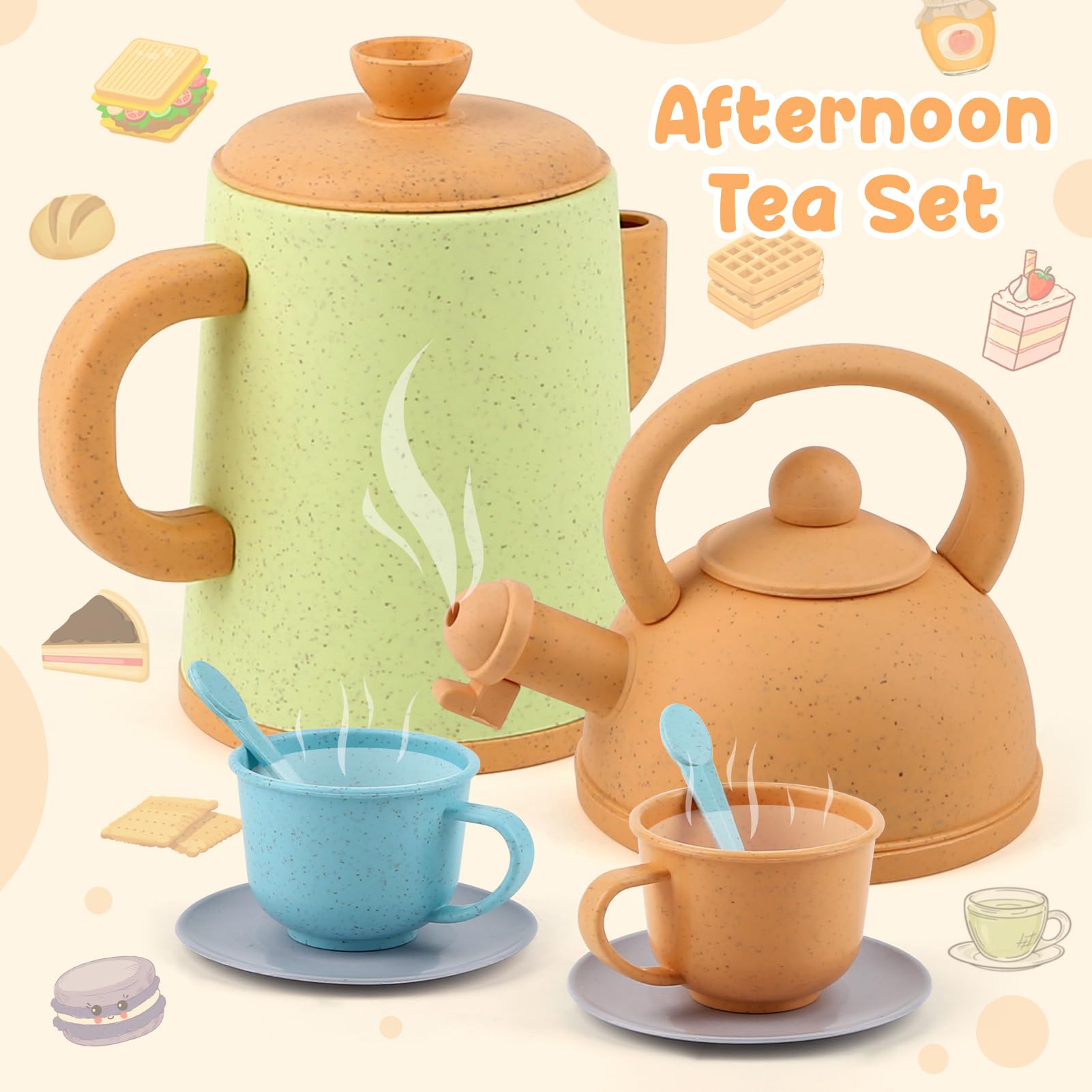 Dreamon Matschküche Zubehör Outdoor Kinderküche Spielküche Zubehör Kinder Töpfe Und Pan Set 31PCS Küchen Rollenspiele Weihnachten Geschenk für ab 3 4 5 6 Jahren 7