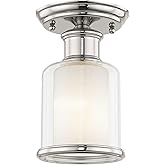 Livex Lighting 40200-35 Restoration One Light Ceiling Mount from Middlebush Collection in Polished Nickel Finish