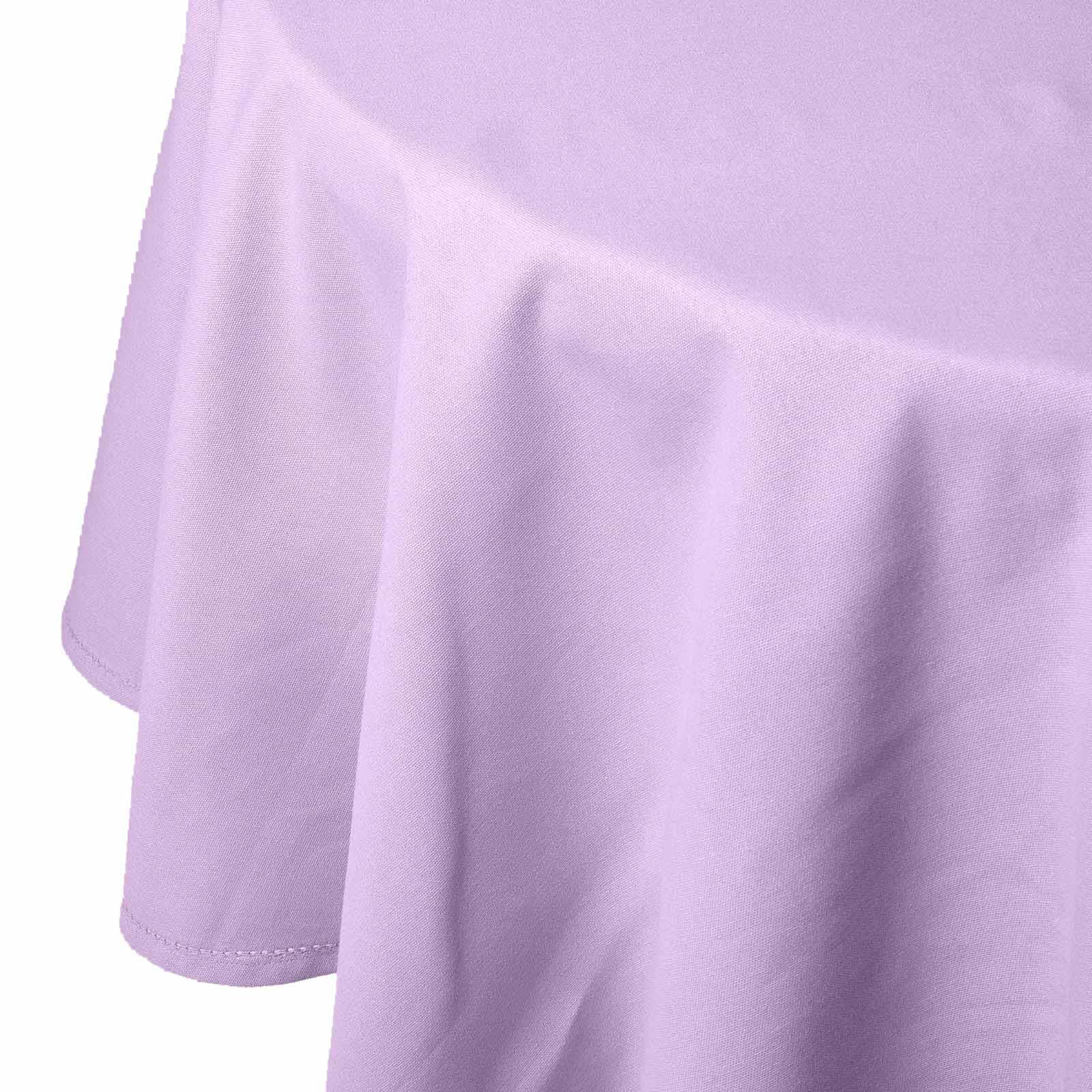HOMESCAPES Purple Table Cloth, Plain Cotton Round Tablecloth, Handcrafted & Durable Dining Table Cover with Hem Stitch, Hypoallergenic, Washable, Light Purple Mauve - 178cm — image 1