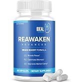 Reawaken Capsules, Official Reawaken Pills Supplement for Brain Health &amp; Memory Support - Maximum Strength, Advanced Formula Nootropic Pills, Premium Re Awaken Health Support Reviews (60 Capsules)