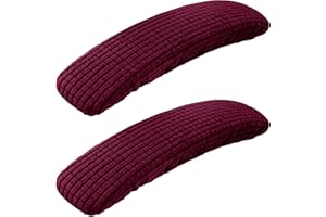SARAFLORA Office Chair-Arm Cover Stretchable Stain Resistant Spandex Stretch Computer Chair Slipcover for Desk Chairs Arm, Burgundy