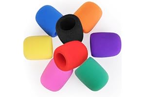 ChromLives Colorful Microphone Cover Microphone Windscreen Foam Cover Top Grade 8 Pack