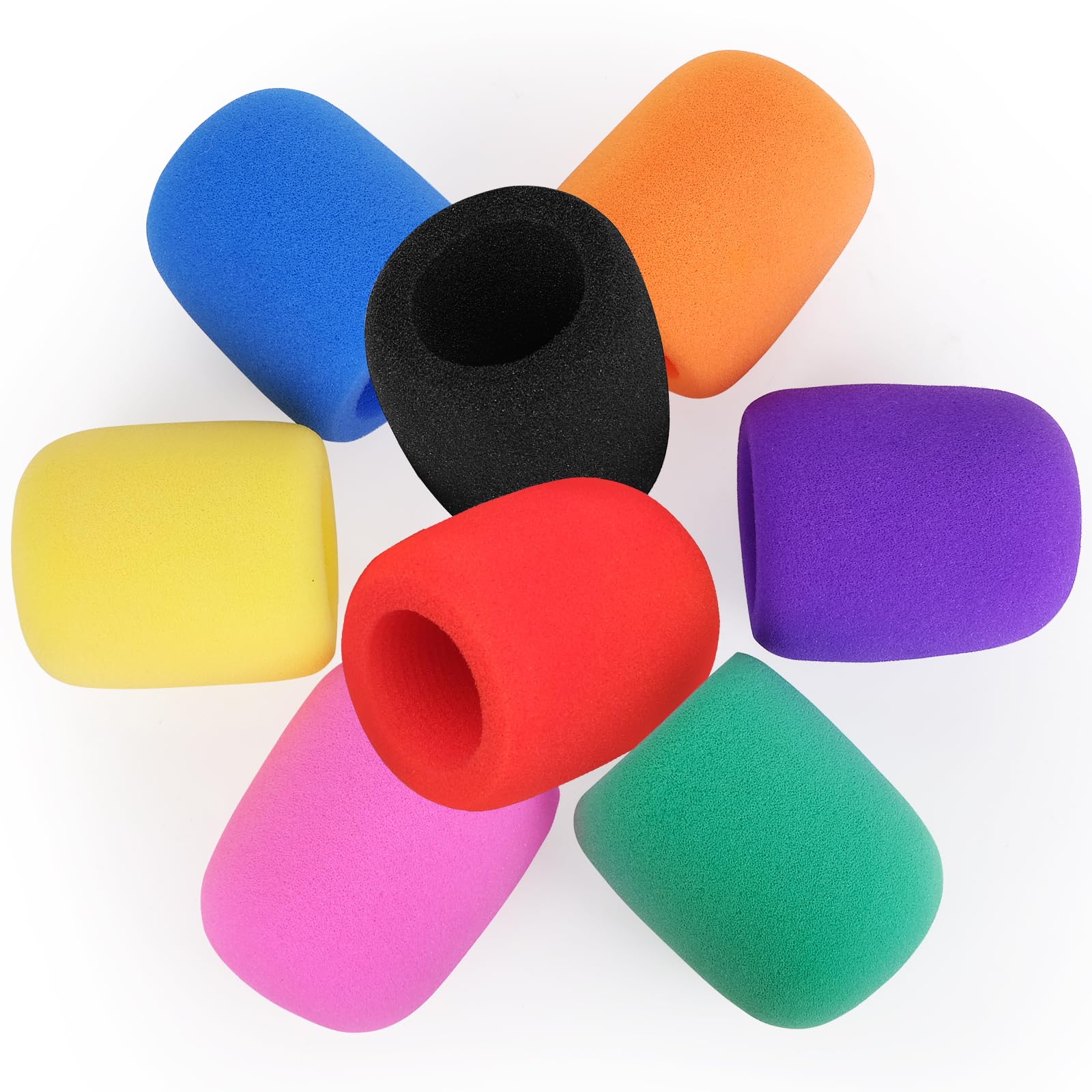 ChromLives Mic Microphone Cover Colorful Handheld Stage Individual Package Microphone Cover Foam Thick Microphone Windscreen Top Grade Mic Cover Foam for Ktv Stage Device Performance 8 Pack
