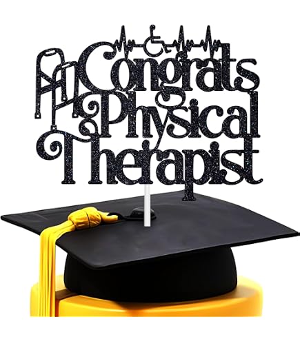 Happy PT Day Banner – Gold & Blue Glitter Party Decoration For Physical Therapist Appreciation - View #3