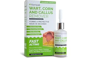 SAMSALI Liquid Wart Remover with Salicylic Acid: 20ml Salicylic Acid Liquid for The Removal of Plantar Common Flat Warts Corns Calluses on Feet Toes Hands Fingers Neck at Work Home - Safe for Kids Adults