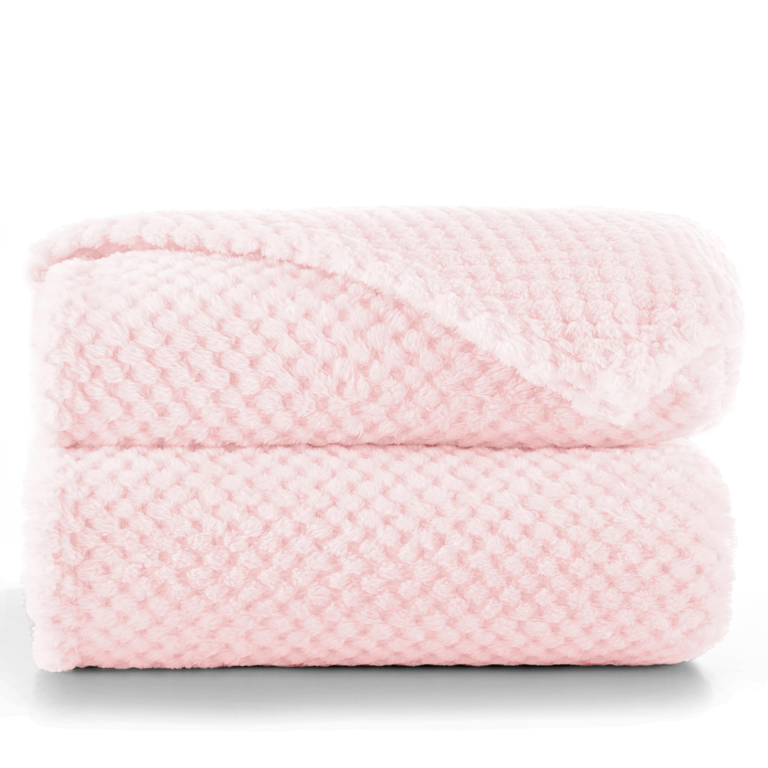 DecoKing Cuddly Blanket 70 x 150 cm Pink Microfibre Blanket Bedspread Fleece Soft Cuddly Scandinavian Style Pink Powder Henry