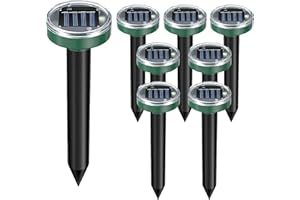TIRGO 12Pack Snake Repellent for Yard, Solar Powered Ultrasonic Mole Repellent, Gopher Repeller Sonic Mole Deterrent Spikes, Snake Gopher Vole Repellent Outdoor for Lawn Garden & Yard