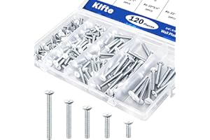 Klfte 120 pcs Wall Plate Screws, White Outlet Screws 6-32 Thread Light Electrical Cover Panel Switch Plate Screws 5 Length Si