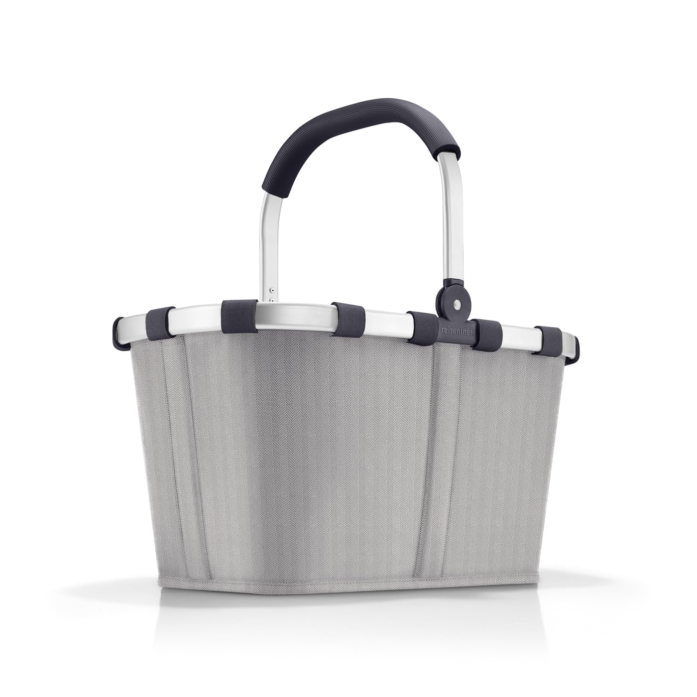 reisenthel Carrybag Herringbone Grey - Sturdy Shopping Basket with Lots of Storage Space and Practical Inner Pocket - Elegant and Water-Repellent Design