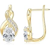 EONFUN 2CT Infinity Moissanite Hoop Earrings for Women, D Color VVS1 925 Sterling Silver Infinity Earrings for Mom Wife Birthday Jewerly Gifts