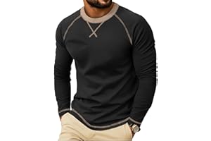 Askdeer Mens T-Shirt Long/Short Sleeve Cotton Shirts Casual Stylish Crewneck Shirts