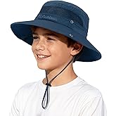 Kids Sun Hat UPF 50+ Sun Protective Bucket Hat for Kids Boys Girls Wide Brim Summer Beach Fishing Safari Adjustable Hat