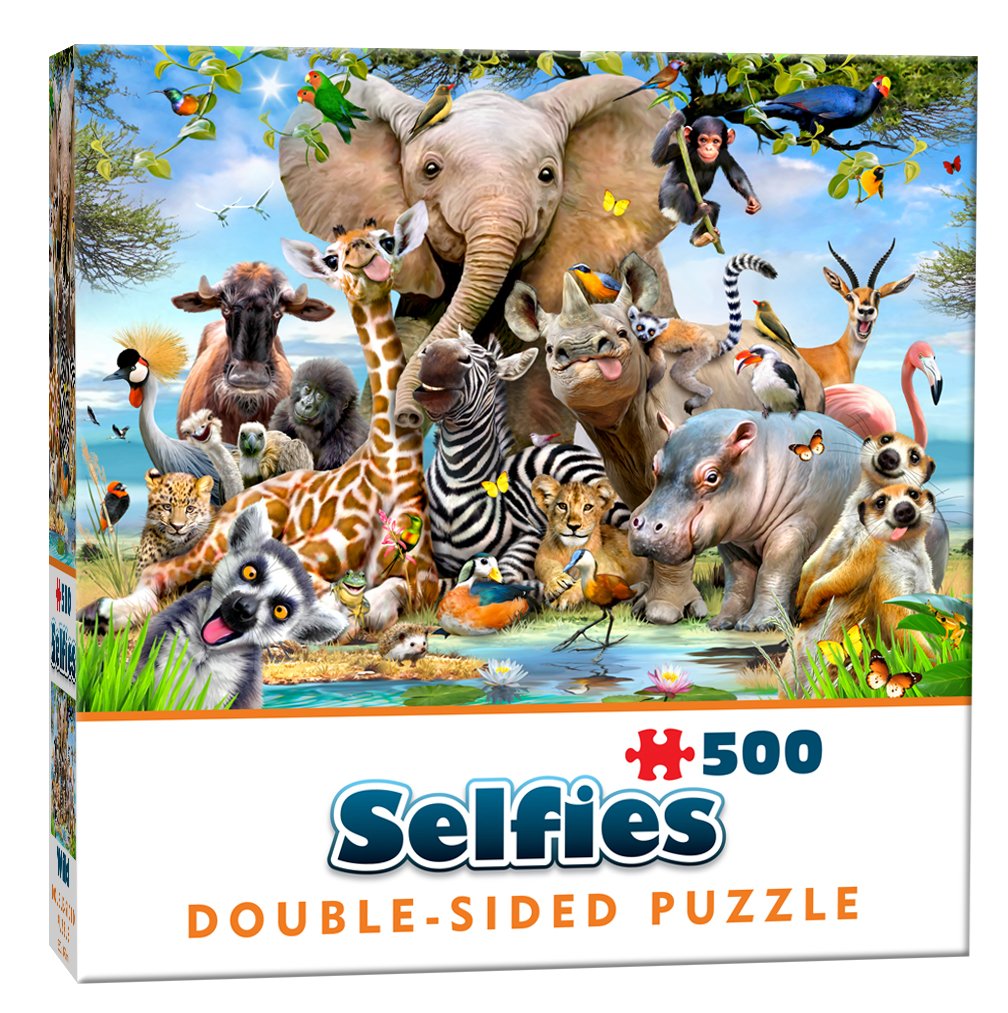 Cheatwell Games 500 Piece Double-Sided Selfie Jigsaw Puzzle Wild