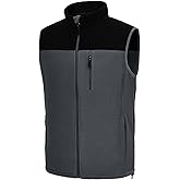 LZACTOIN-X Men's Fleece Vest Full Zip Lightweight Outerwear Vests Soft Warm Winter Sleeveless Jacket for Hiking Golf