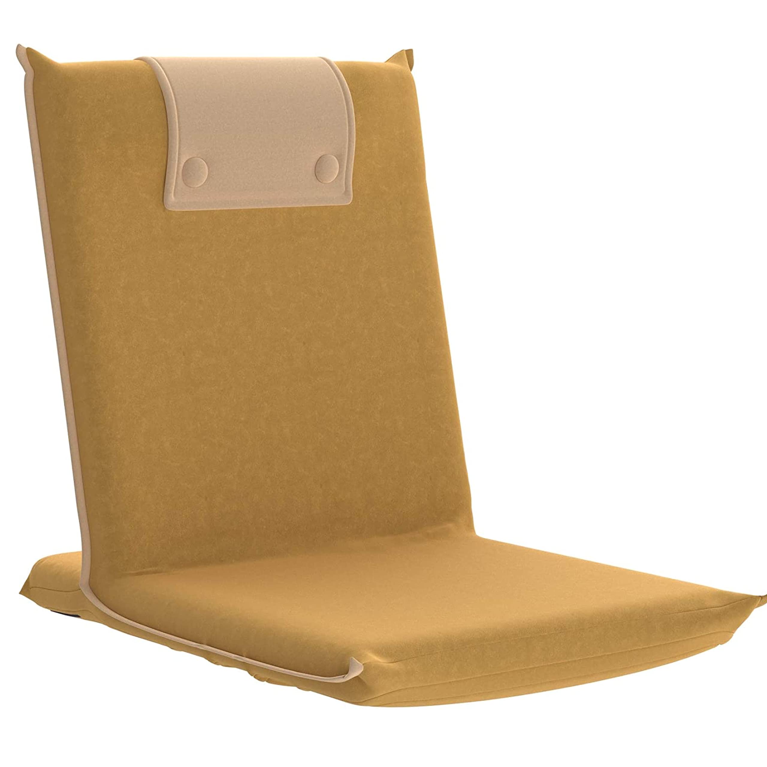 bonVIVO - EASY III Padded Floor Chair with Integrated Handle, Foldable - For Meditation, Seminars, Reading, TV Watching or Gaming, Suitable for Home or Office - Colour Beige (also Available in Blue)
