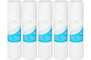 Lafiucy 20 Micron 10" x 2.5" String Wound Sediment Water Filter Cartridge,Whole House Sediment Filtration, Universal Replacem