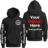 Bulk Custom Hoodie Add Your Text Logo Photo Name, Personalized Hoodies Sweatshirts for Men and Women Sports Custom Gifts