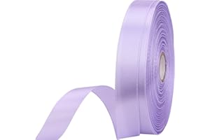 CLMENTP 5/8 inches 50 Yard Lavender Satin Ribbon for Gift Wrapping, Wedding, Crafts, Christmas,Easter, Floral, Hair, Invitation Decorations and More