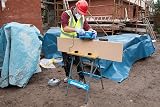 Silverline TB01 Portable Folding Workbench Brown 100kg Capacity Site Use view 6