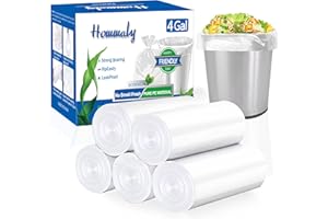 HOMMALY 4 gallon trash can liners,250 counts,Small clear Garbage Bags,Extra Strong 4 5 Gal Trash Bag,Fit liters trash Bin Liners for Home Office Kitchen(Clear)