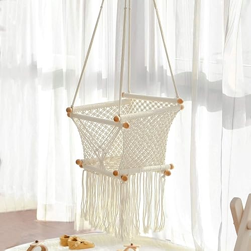HAN-MM Hanging Swing Seat Macrame Hammock Baby Swing for Infant to