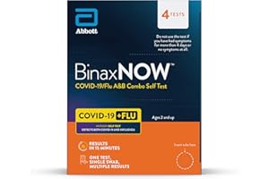 BinaxNOW™ COVID-19/Flu A&B Combo Self Test, Reliable COVID/Flu Home Test With 15 Minute Results, 4 Tests