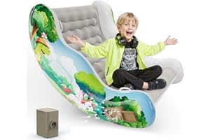 CRAKRORA Sensory Chair for Kids, Inflatable Rocking Chair for Kids with Autism & ADHD, Air Cloud Rocker for Toddler as 3 4 5 6 7 8 Year Old Boy Girl Gifts, Autism Sensory Products Training Body Coordination