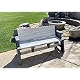 Convert-a-Bench Gen 1 2-in-1 Outdoor Convertible Bench to Picnic Table | Space-Saving, Weather-Resistant Patio Furniture for Yard, Deck, Garden | Easy Assembly & Durable Design - Platinum White Birch
