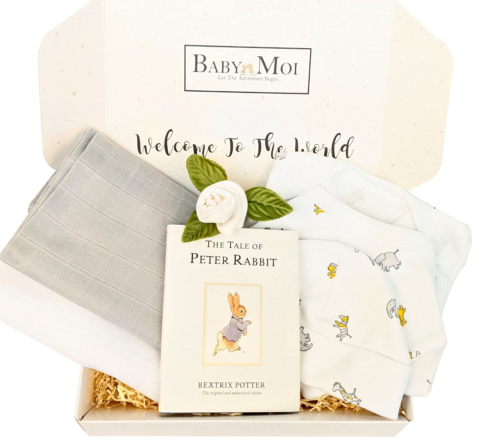 New Baby Safari Clothes Gift Set Unisex Gift for a Baby Shower Present Peter Rabbit Gift Set Unisex, Baby Boy, Baby Girl