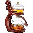 Nuogo Semi Automatic Glass Teapot Set Tea Maker with Infuser Lazy Magnetic Semi Automatic Kungfu Tea Set with 6 Small Cups