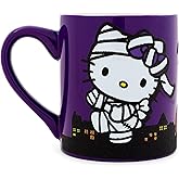 Silver Buffalo Sanrio Hello Kitty Happy Halloween Ceramic Glitter Mug | Large Coffee Cup For Tea, Espresso, Cocoa | Holds 14 Ounces