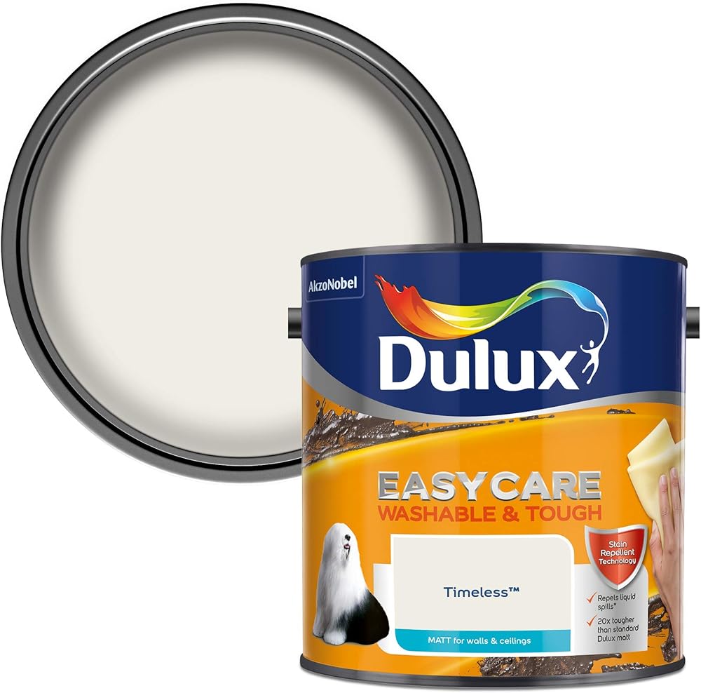 Dulux Easycare Washable Matt Emulsion Paint Walls Ceilings Timeless 2.5L