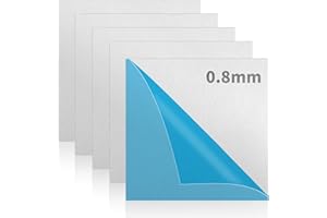 WEJOZEE 5 Pack 6061 T6 Aluminium Metal Sheet 12 x 12 Flat Plain Plate Panel Aluminium Metal Sheets Plate with Protective Film, Aluminum Metal Plate for Crafting, Industry (5, 1/32"(0.8mm))