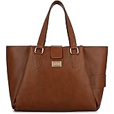 RASHKI YAZA Laptop Bag for Women 15.6 Inch Laptop Tote Work Bag Professional Vegan Leather Computer Briefcase Water-resistant Business Teacher Office Bag Handbag