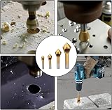 GIONAR 4pcs HSS Countersink Drill Bit Set Titanium Coated Metal Wood Chamfer view 6