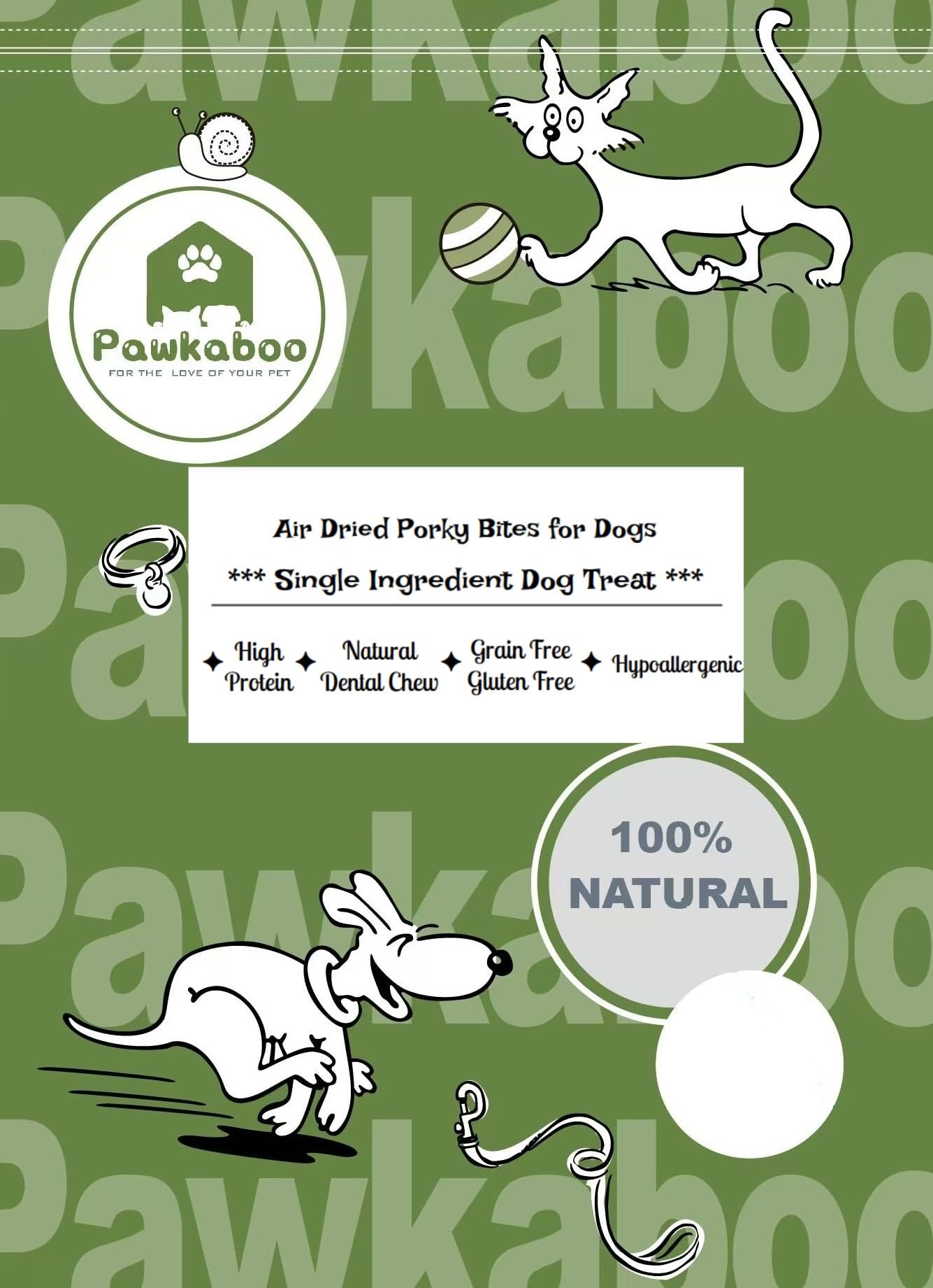 Pawkaboo Natural Dog Treats - Air Dried Pigs Ear Strips and Inner Ears Doggy Pork Scratchings | Perfect for Small Dogs| Dental Chews 500g Pack (25-30 Pieces)