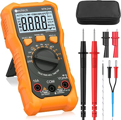 Neoteck Digital Multimeter Voltmeter Tester NCV LCD 6000 Counts CAT III 600V