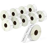 BETCKEY - Compatible DYMO 30347 (1" x 1-1/2") Book Spine Labels - Compatible with DYMO Labelwriter 450, 4XL, NOT FIT 550 & 5XL [10 Rolls/7500 Labels]