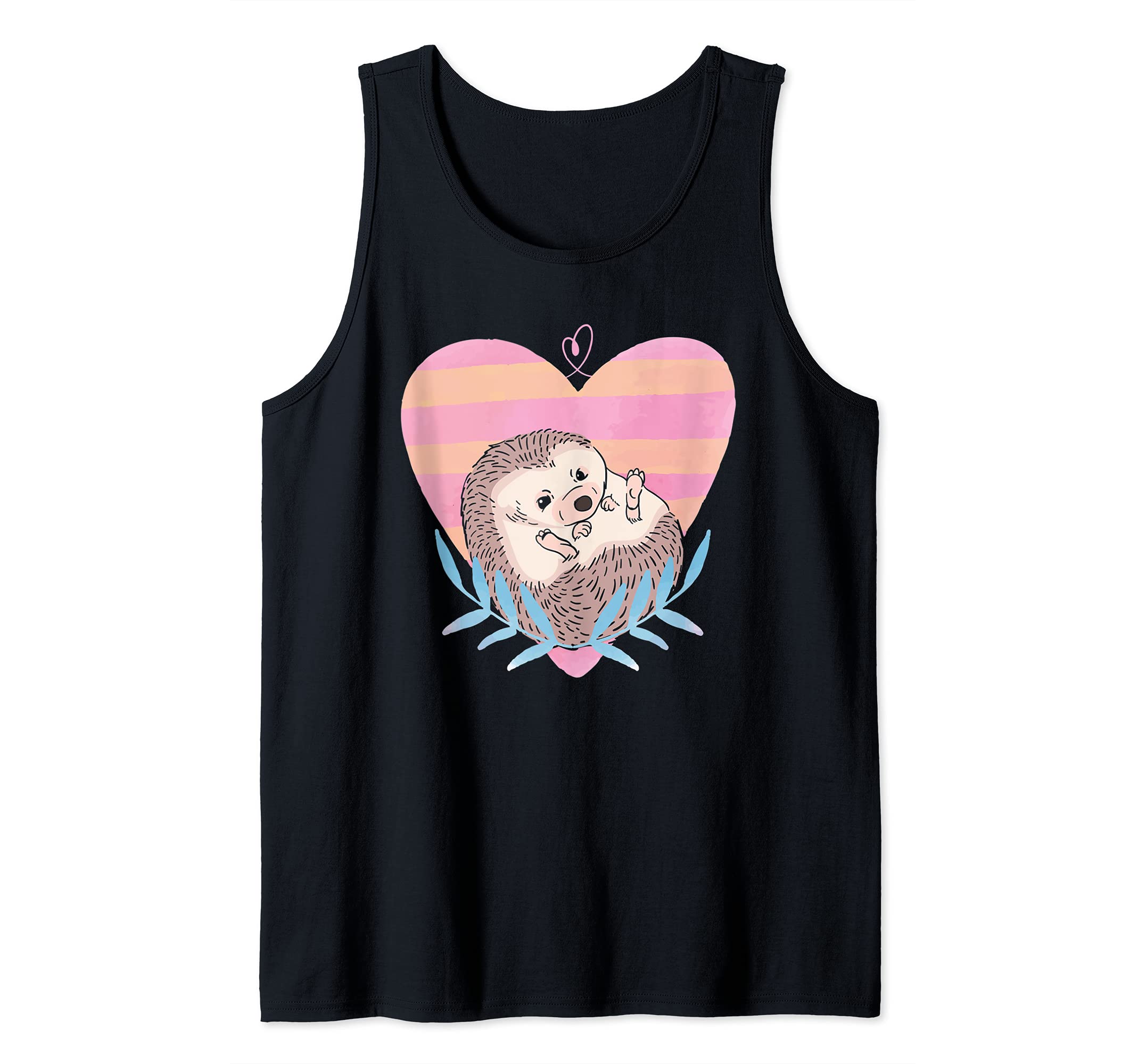 Wildlife Forest Wild Animal Lover Heart Cute Hedgehog Tank Top