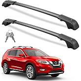 Wonderdriver 300lbs Roof Rack Cross Bars for Nissan Rogue 2014-2020 | with Raised Side Rails, Lockable Heavy Duty Aluminum Roof Rails Crossbars Cargo Rooftop Cargo Family Vacations Road Trips