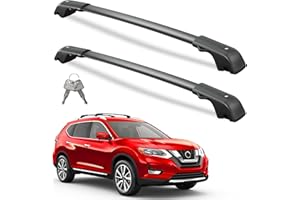 Wonderdriver 300lbs Roof Rack Cross Bars Compatible with Nissan Rogue 2014-2020 (with Raised Side Rails), Heavy Duty Aluminum Lockable Roof Rails Crossbars Black Rooftop Cargo Carrier Luggage